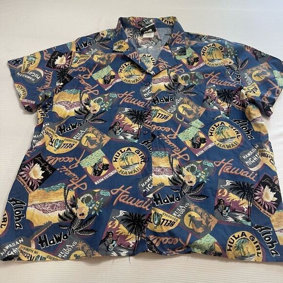 Hilo Hattie Y2K Vintage Hawaii Hawaiian 80s Short Sleeve Button Up Shirt Size XL - Picture 1 of 7